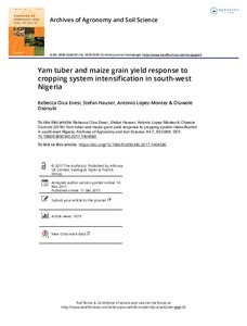 Yam tuber and maize grain yield response to cropping system intensification in south-west Nigeria