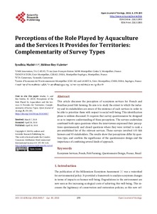 Perceptions of the role played by aquaculture and the services it provides for territories: complementarity of survey types