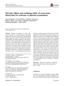 Heterotic affinity and combining ability of exotic maize inbred lines for resistance to aflatoxin accumulation