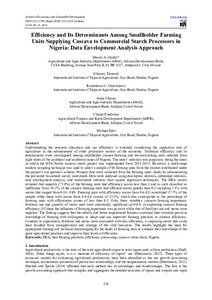 Efficiency and its determinants among smallholder farming units supplying cassava to commercial starch processors in Nigeria: data envelopment analysis approach