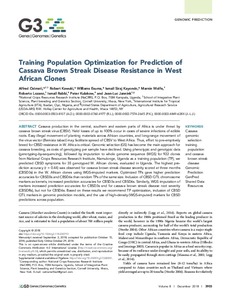 Training population optimization for prediction of cassava brown streak disease resistance in west African clones