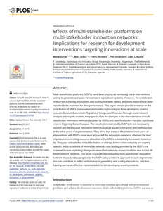 Effects of multi-stakeholder platforms on multi-stakeholder innovation networks: implications for research for development interventions targeting innovations at scale