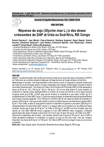 Réponse du soja (Glycine max L.) à des doses croissantes du DAP et Urée au Sud-Kivu, RD Congo