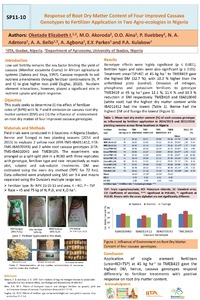 Response of root dry matter content of four improved cassava genotypes to fertilizer application in two agro-ecologies in Nigeria