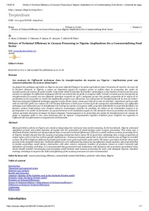 Drivers of technical efficiency in cassava processing in Nigeria: implications for a commercializing food sector