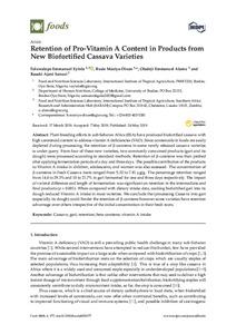Retention of pro-vitamin a content in products from new biofortified cassava varieties
