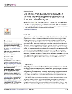 Eco-efficiency and agricultural innovation systems in developing countries: evidence from macro-level analysis