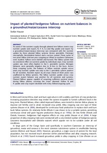 Impact of planted hedgerow fallows on nutrient balances in a groundnut/maize/cassava intercrop