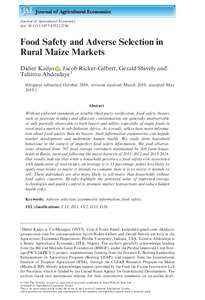 Food safety and adverse selection in rural maize markets