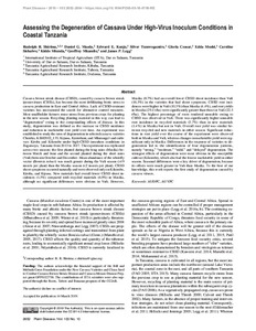 Assessing the degeneration of cassava under high-virus inoculum conditions in coastal Tanzania