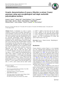 Genetic characterization of cassava (Manihot esculenta Crantz) genotypes using agro-morphological and single nucleotide polymorphism markers