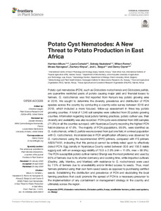 Potato cyst nematodes: a new threat to potato production in east Africa