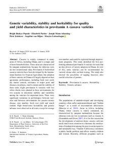 Genetic variability, stability and heritability for quality and yield characteristics in provitamin A cassava varieties