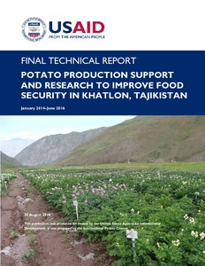 Potato production support and research to improve food security in Khatlon, Tajikistan. Final technical report