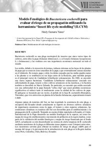 Modelo fenológico de Bacctericera cockerelli para evaluar el riesgo de su propagacion utilizando la herramienta “Insect life cycle modelling” (ILCYM)