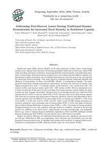 Addressing post-harvest losses during traditional banana fermentation for increased food security in Southwest Uganda