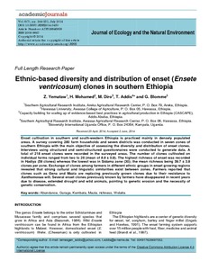 Ethnic-based diversity and distribution of enset (Ensete ventricosum) clones in southern Ethiopia