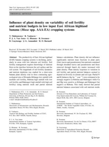 Influence of plant density on variability of soil fertility and nutrient budgets in low input East African highland banana (Musa spp. AAA-EA) cropping systems