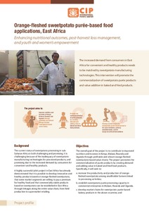 Orange-fleshed sweetpotato purée-based food applications, East Africa. Project profile.