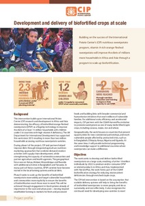 Development and delivery of biofortified crops at scale. Project profile.